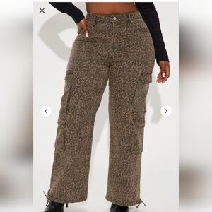 Leopard Print Cargo Jogger